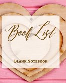 Book List - Blank Notebook - Write It Down - Pastel Pink Gold Wooden Abstract Design - Love Heart Brown White Colorful