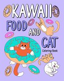 Kawaii Food and Cat Coloring Book