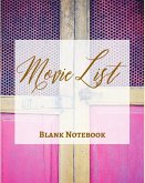 Movie List - Blank Notebook - Write It Down - Pastel Hot Pink Yellow Gold Wooden Abstract Modern Contemporary Design