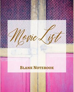 Movie List - Blank Notebook - Write It Down - Pastel Hot Pink Yellow Gold Wooden Abstract Modern Contemporary Design - Presence