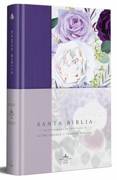 Biblia Rvr1960 Tapa Dura Y Tela Morada Con Flores Tamaño Manual / Spanish Bible Rvr 1960 Handy Size Large Print Hardcover Cloth with Purple Floral - Reina Valera Revisada 1960