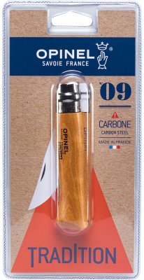 Opinel Taschenmesser No. 09 Carbonklinge mit Holzgriff