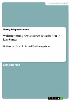 Wahrnehmung sexistischer Botschaften in Rap-Songs (eBook, PDF)