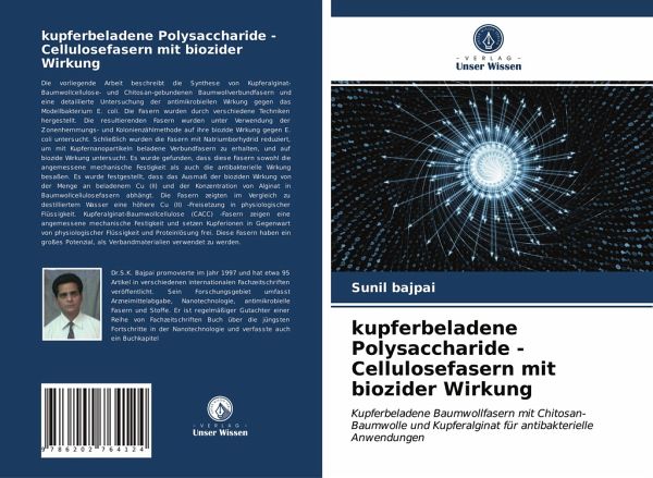 kupferbeladene Polysaccharide - Cellulosefasern mit biozider Wirkung kupferbeladene Polysaccharide - Cellulosefasern mit biozider Wirkung