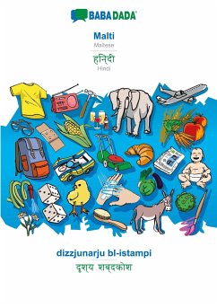 BABADADA black-and-white, Malti - Hindi (in devanagari script), dizzjunarju bl-istampi - visual dictionary (in devanagari script) - Babadada Gmbh