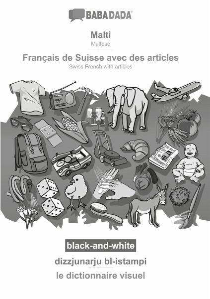 Malti - Français de Suisse avec des articles, dizzjunarju bl-istampi, BW