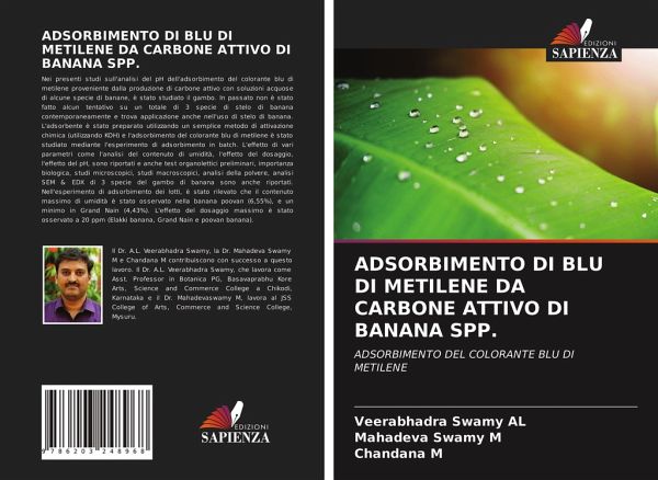 ADSORBIMENTO DI BLU DI METILENE DA CARBONE ATTIVO DI BANANA SPP. ADSORBIMENTO DI BLU DI METILENE DA CARBONE ATTIVO DI BANANA SPP.