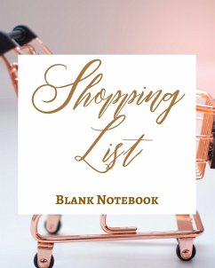 Shopping List - Blank Notebook - Write It Down - Pastel Rose Gold Pink - Abstract Modern Contemporary Unique Design Art - Presence