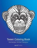 Tween Coloring Book: Zentangle Animal Designs: Detailed Zendoodle Pages For Boys, Girls, Ages 8-12, Stress Relieving Intricate Drawings, Co