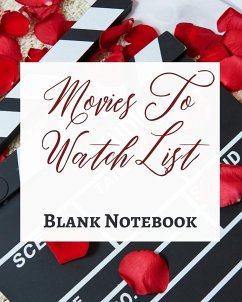 Movies To Watch List - Blank Notebook - Write It Down - Pastel Rose Red Black - Abstract Modern Contemporary Unique Art - Presence