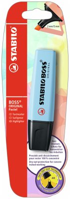 Textmarker - STABILO BOSS ORIGINAL Pastel - Einzelstift - himmlisches Blau