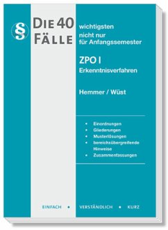 Cover Die 40 Wichtigsten Fälle ZPO I, Erkenntnisverfahren