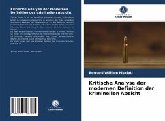 Kritische Analyse der modernen Definition der kriminellen Absicht - Mbalati, Bernard William