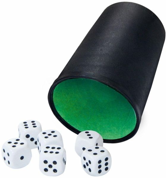 Noris 606154512 - Würfelbecher mit 6 Würfeln, Würfel-Set Noris 606154512 - Würfelbecher mit 6 Würfeln, Würfel-Set