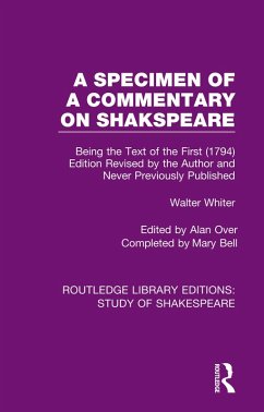 Cover A Specimen of a Commentary on Shakspeare (eBook, PDF)