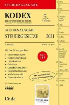KODEX Steuergesetze 2021, Studienausgabe (f. Österreich) - Bodis, Andrei