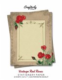 Vintage Red Roses Stationery Paper