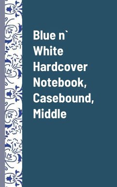Blue n` White Hardcover Notebook, Casebound, Middle, Pack of 1 - Stuff, The Cool