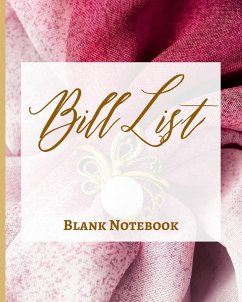 Bill List - Blank Notebook - Write It Down - Pastel Rose Pink Gold Brown Abstract Modern Contemporary Unique Design Fun - Presence