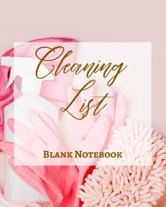 Cleaning List - Blank Notebook - Write It Down - Pastel Rose Pink Gold Abstract Modern Contemporary Unique Design Fun - Presence