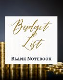 Budget List - Blank Notebook - Write It Down - Pastel Rose Gold Brown - Abstract Modern Contemporary Unique Art Design