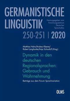 Dynamik in den deutschen Regionalsprachen: Gebrauch und Wahrnehmung (eBook, PDF)