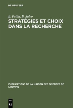 Stratégies et choix dans la recherche - Lemaine, G.;Clémençon, M.;Gomis, A.