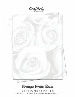 Vintage White Roses Stationery Paper - Crafterly Paperie