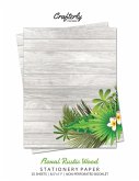 Floral Rustic Wood Stationery Paper