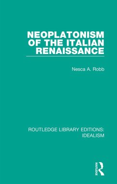 Cover Neoplatonism of the Italian Renaissance (eBook, PDF)