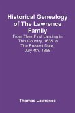 Historical Genealogy Of The Lawrence Family