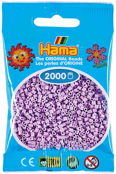 Hama 501-96 - Beutel mit Mini Bügelperlen Flieder, 2000 Stück