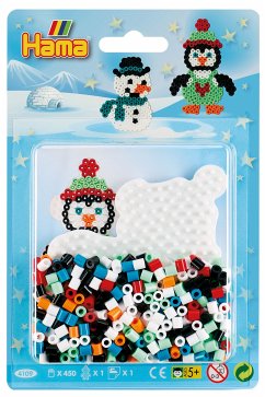 Hama 4109 - Schneemann, Pinguin, Bügelperlen midi, 450 Stück