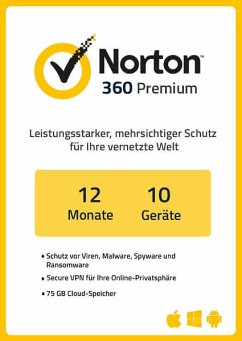 NortonLifeLock Norton 360 Premium (10 Geräte / 1 Jahr) (Download für Windows)