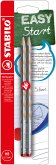 Schmaler Dreikant-Bleistift für Rechtshänder - STABILO EASYgraph S Metallic Edition in Silber - 2er Pack - Härtegrad HB