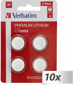 10x4 Verbatim CR 2032 Lithium Batterie 49533