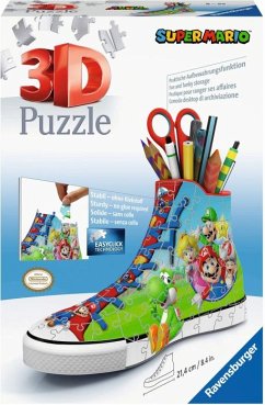 Ravensburger 3D Puzzle Sneaker Super Mario 11267 - praktischer Stiftehalter im Super Mario Design - 108 Teile - ab 8 Jahren