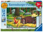 Ravensburger Kinderpuzzle - 05226 Grüffelo und die Tiere des Waldes - Puzzle für Kinder ab 3 Jahren, mit 2x12 Teilen