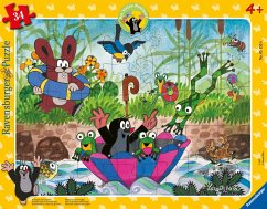 Ravensburger Kinderpuzzle - 05152 Badespaß mit Freunden - Rahmenpuzzle für Kinder ab 4 Jahren, Der kleine Maulwurf Puzzle mit 34 Teilen