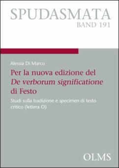Per la nuova edizione del De verborum significatione di Festo - Di Marco, Alessia