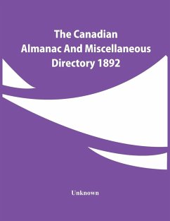 Cover The Canadian Almanac And Miscellaneous Directory 1892