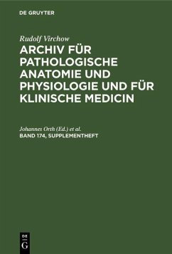 Cover Rudolf Virchow: Archiv für pathologische Anatomie und Physiologie und für klinische Medicin. Band 174, Supplementheft (eBook, PDF)