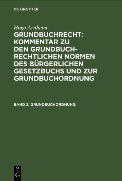 Grundbuchordnung (eBook, PDF)