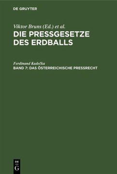 Cover Das österreichische Preßrecht (eBook, PDF)
