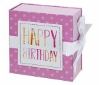 Geschenkschachtel mit Band 13 x 13 cm Happy Birthday