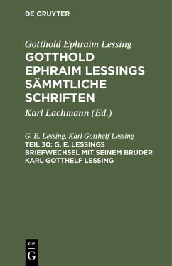 Cover G. E. Lessings Briefwechsel mit seinem Bruder Karl Gotthelf Lessing