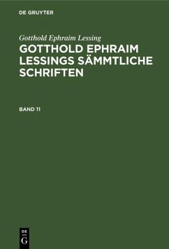 Cover Gotthold Ephraim Lessing: Gotthold Ephraim Lessings Sämmtliche Schriften. Band 11 (eBook, PDF)