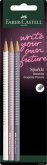 Faber-Castell Bleistiftset Sparkle pearl Sommer rose shadows, dapple gray, coconut milk, Blisterkarte m. 3 Bleistiften