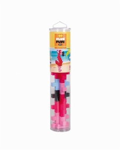 Plus-Plus® 9603408 - BIG, Flamingo, Tube, 15 Bausteine, Konstruktionsspielzeug, mehrfarbig