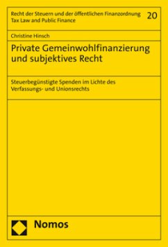 Private Gemeinwohlfinanzierung und subjektives Recht - Hinsch, Christine